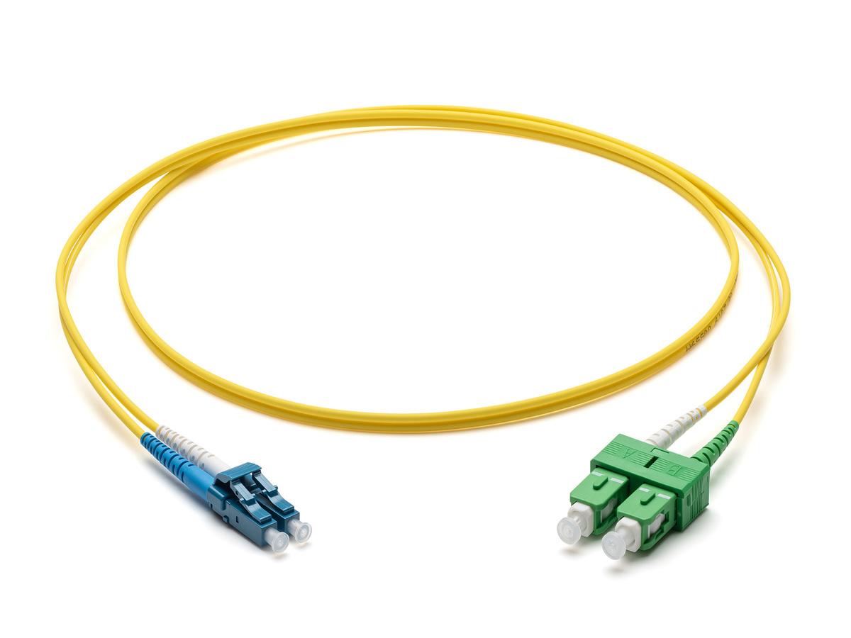 Fibersnor LC/UPC-SC/APC Duplex OS2 1m