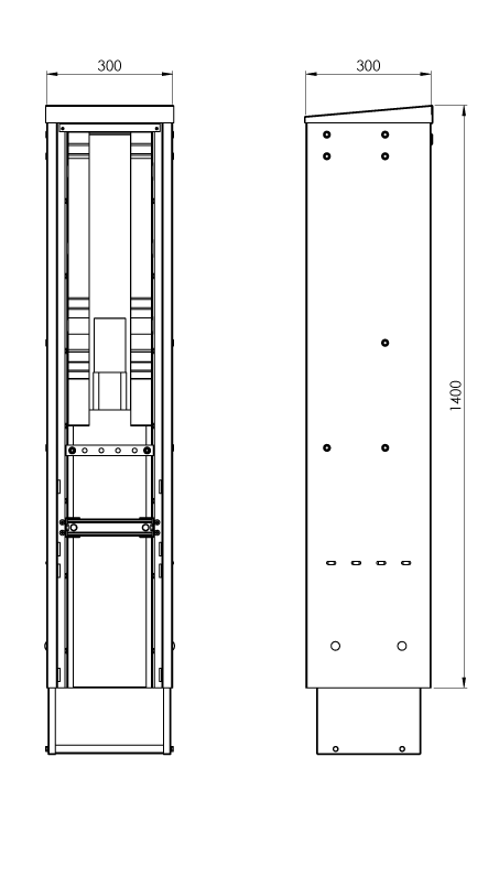 jauda Kaapelijakokaappi okkjk 400a 2x160+pbs2-2v ral7008
