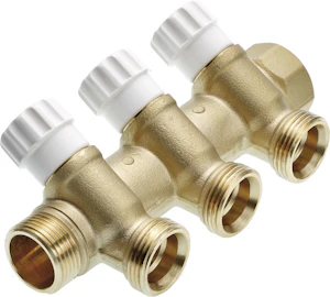 tece Kolektors ar noslēgventīļiem 3/4"x3/4" ek 3-kontūru