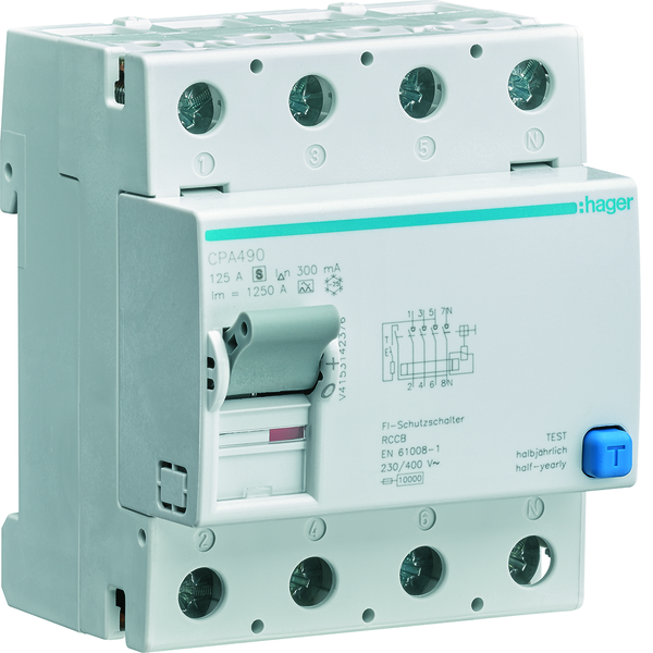 hager Recidual current device cpa490 4x125a/300ma/a-sel