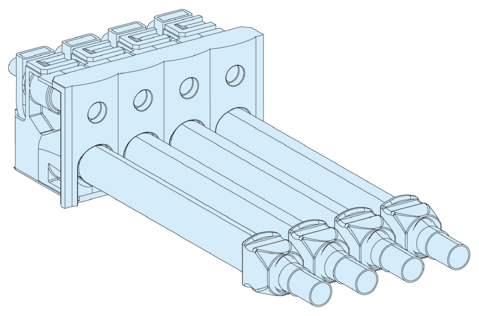 TILKOBLINGSBLOKK -160A-L440MM-4P G/P