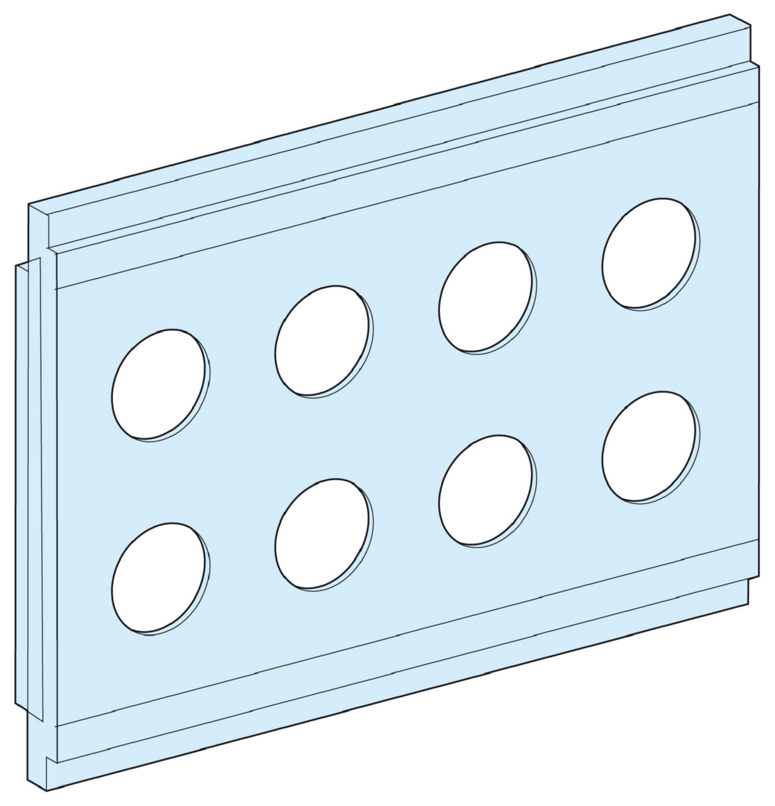 MONTASJEPLATE M/8X22MM HULL G IP55