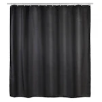 TEXTILE SHOWER CURTAIN WENKO 180X200CM BLACK POLYESTER