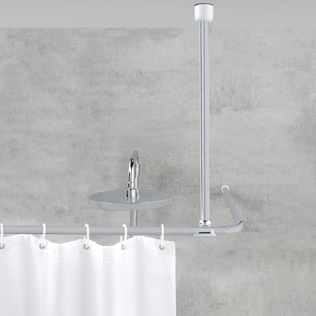 wenko Wall support shower rod 57cm chrome