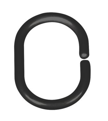 DUSCHGARDINRINGAR WENKO 12ST SVART