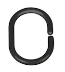 SHOWER CURTAIN RINGS WENKO 12PCS BLACK