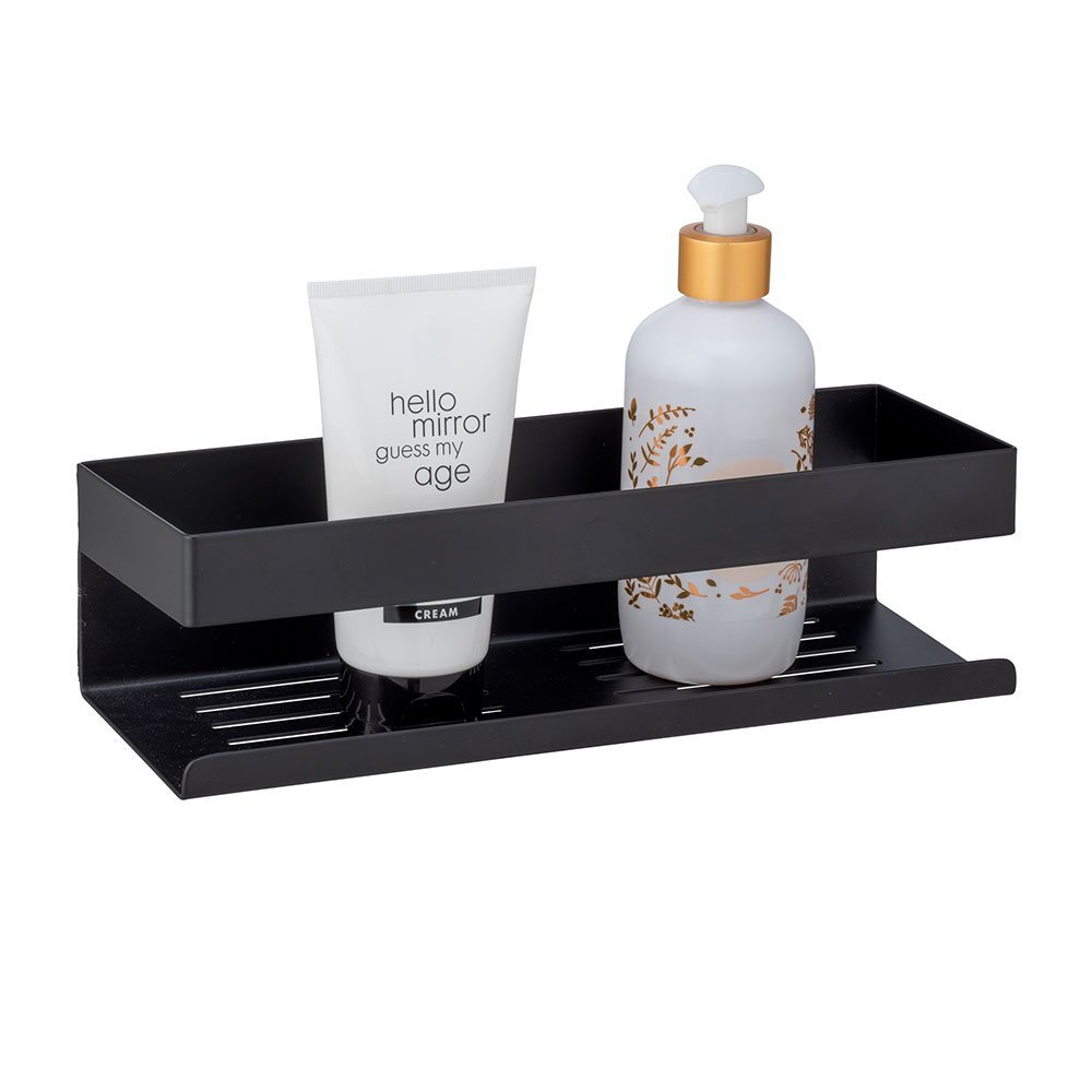 wenko Wall shelf genova black 30x8x10,5cm ss turbo-loc