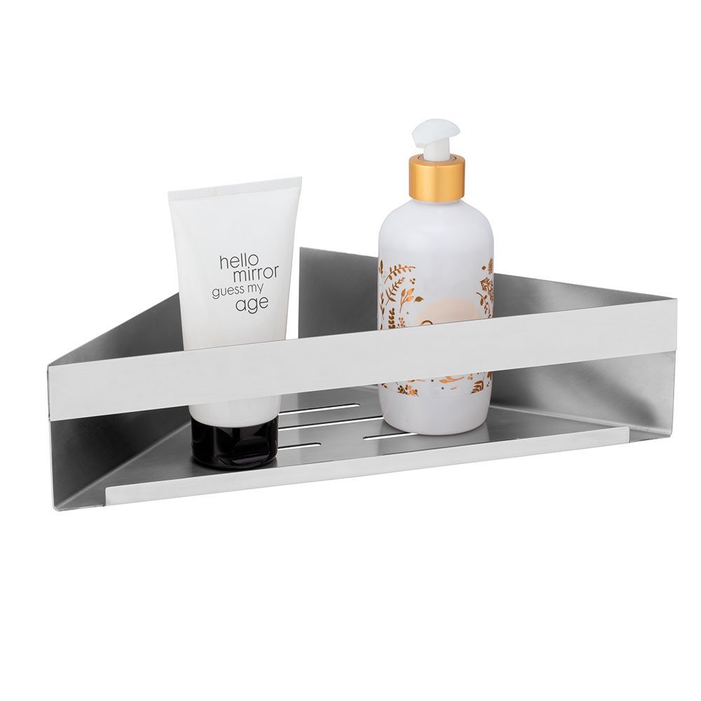 wenko Corner shelf genova matt 36x8x17cm ss turbo-loc