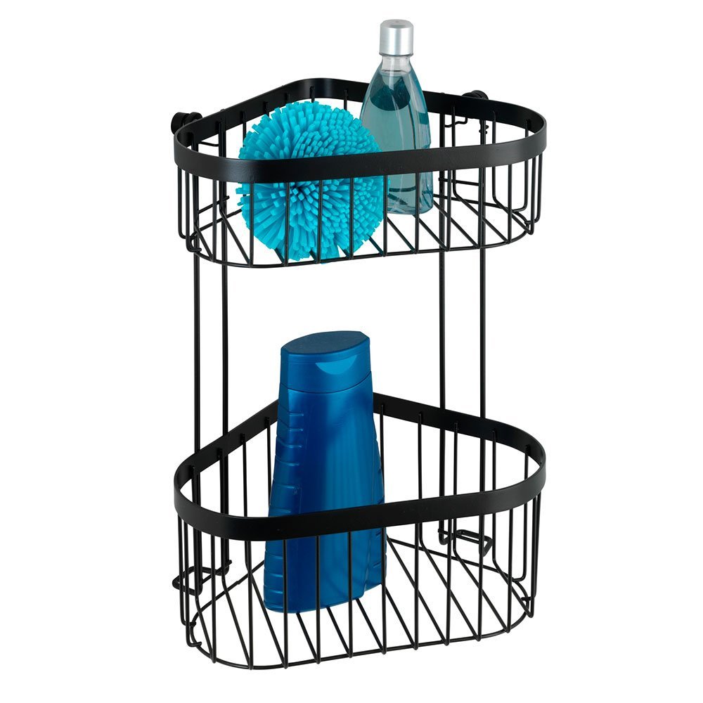 wenko Corner shelf classic plus 23,5x33x18,5cm black turbo-loc