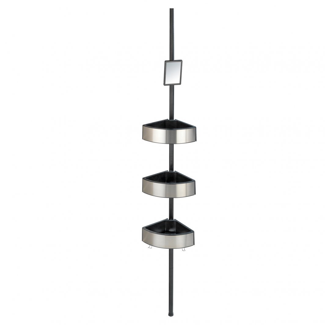 TELESKOPISK HÖRNHYLLA WENKO 27,5X70-260X20CM SVART/ALUMIN