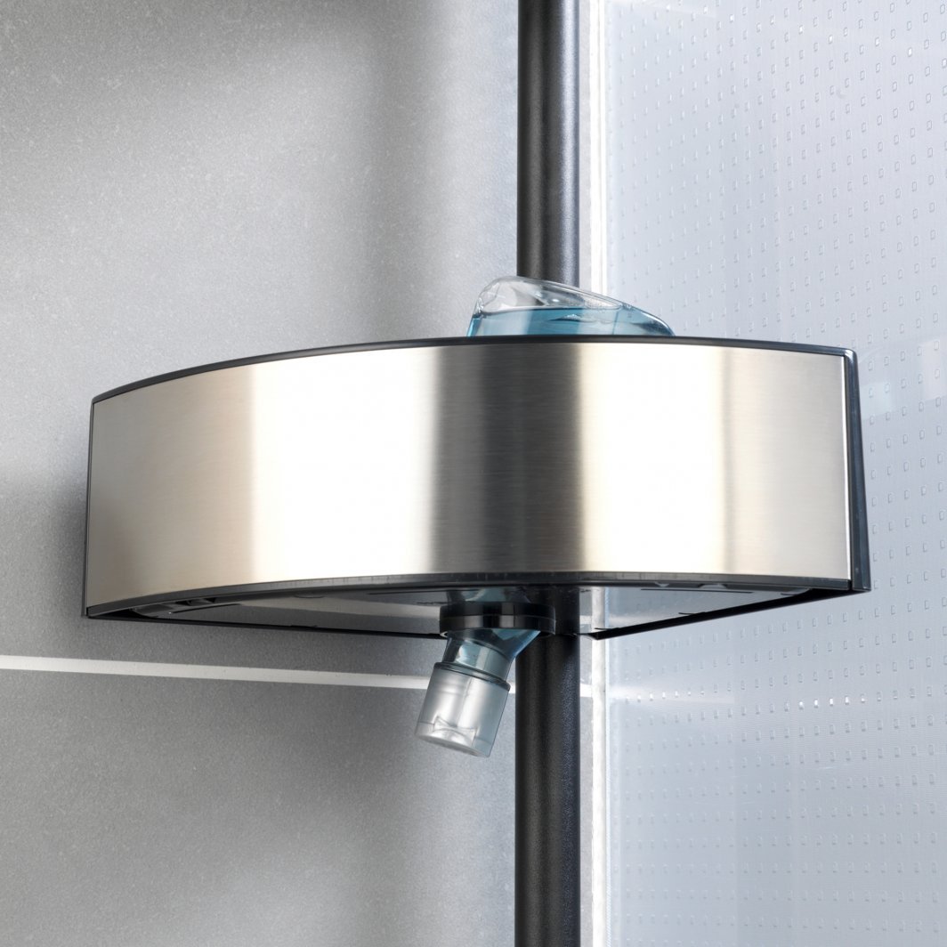 wenko Telescopic corner shelf wenko 27,5x70-260x20cm black/alumini