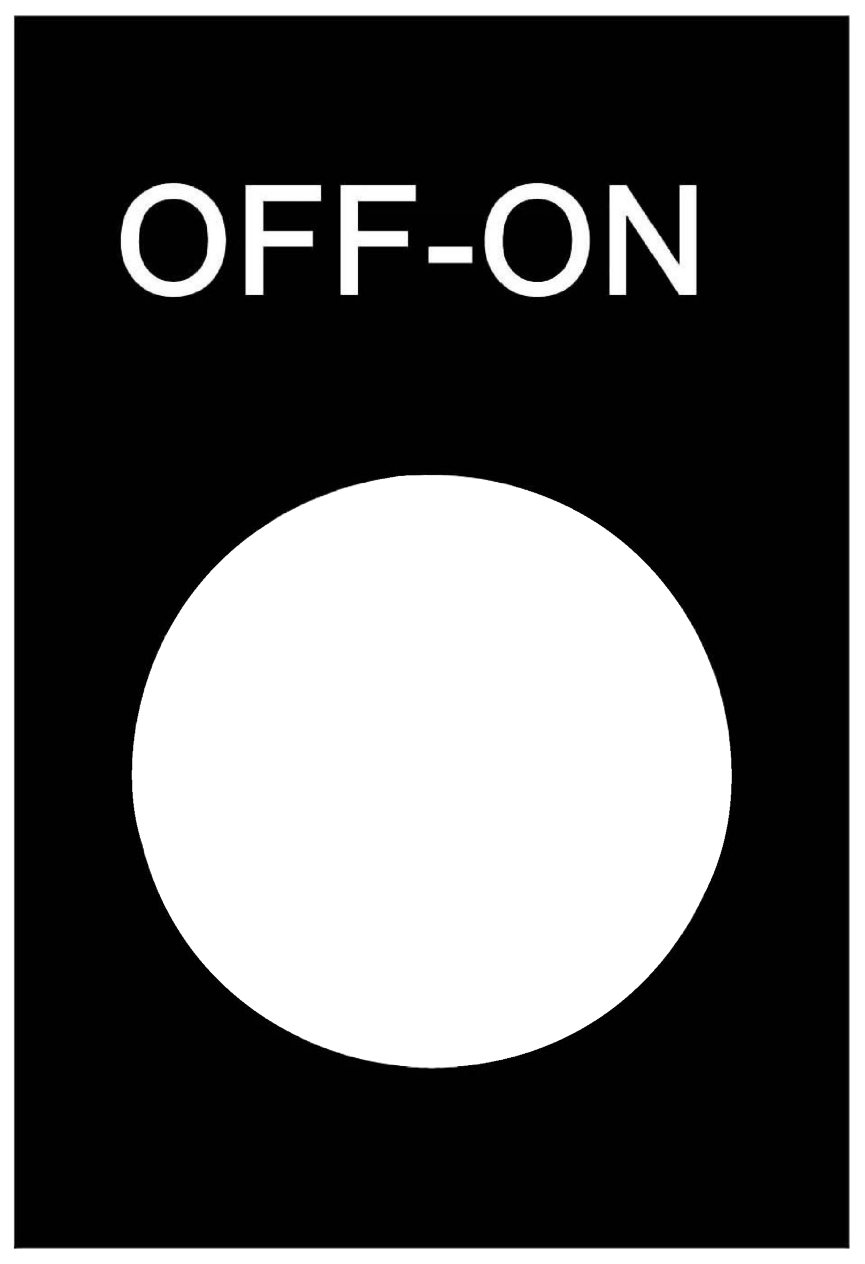 SKILT SORT OFF-ON