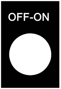 schneider electric Skilt sort off-on
