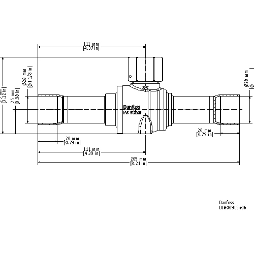 danfoss Kulventil danfoss gbc 28s h 90bar 28mm