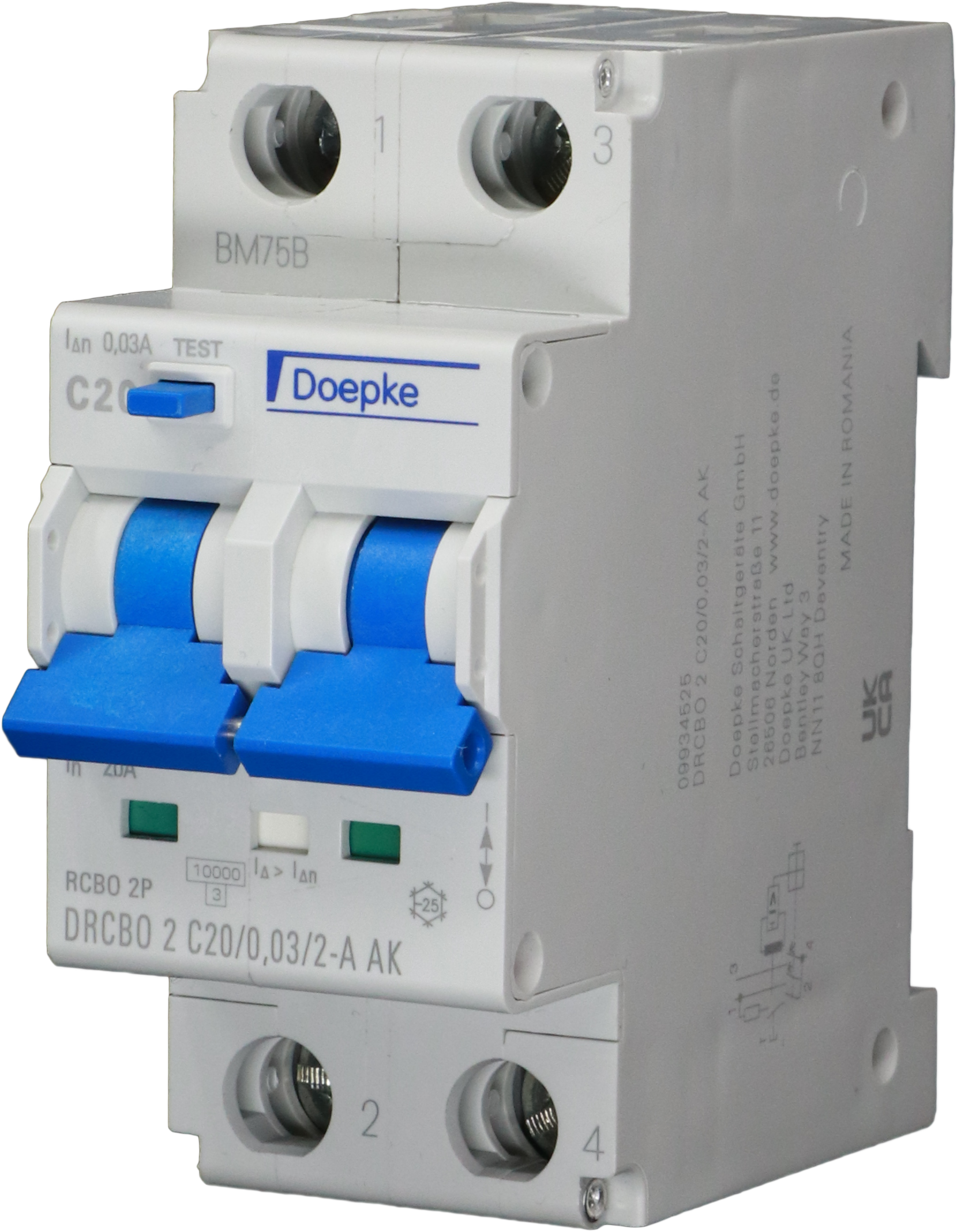 Jordfeilbryterautomat DRCBO2 C15/0,03/2-A H