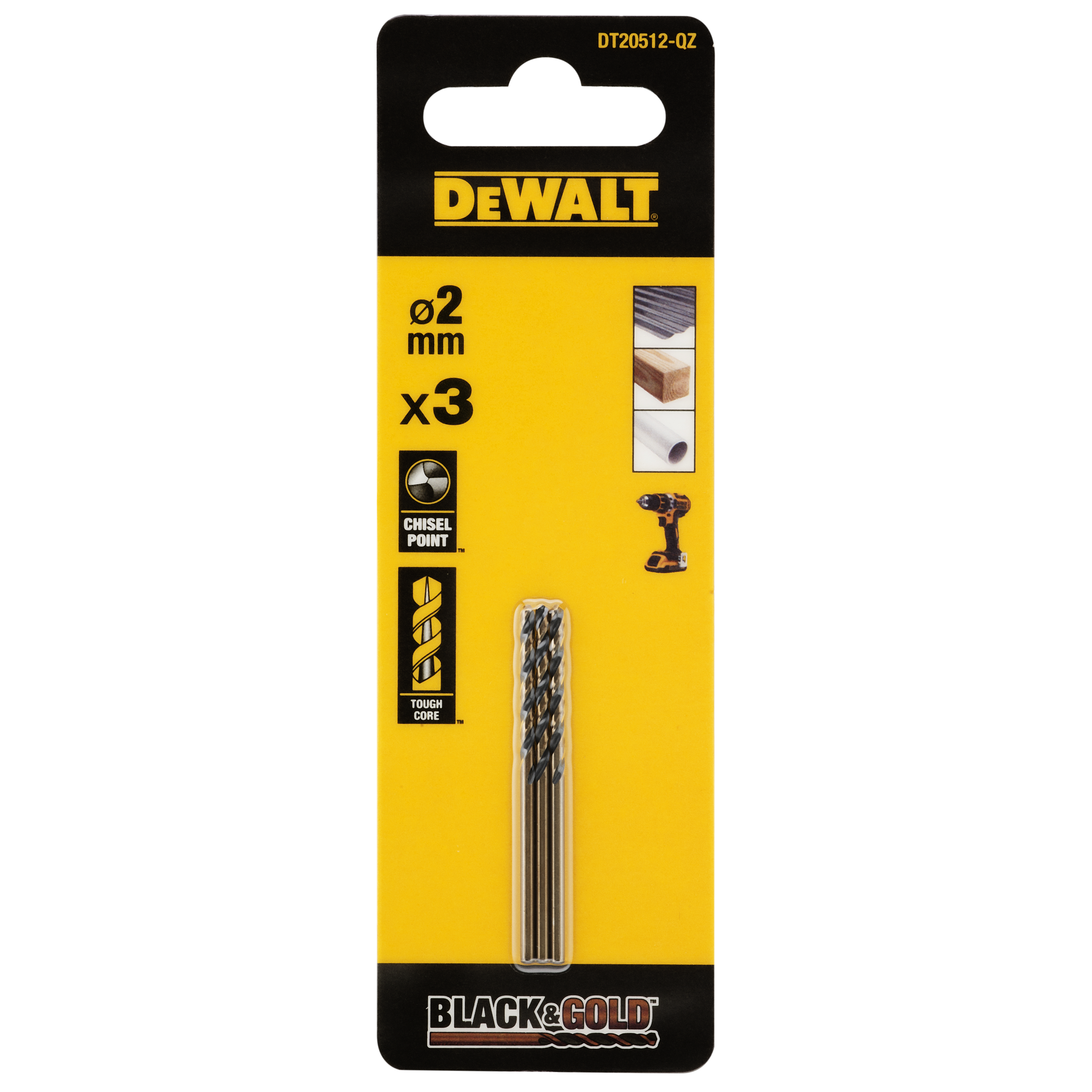 dewalt Metal drill bit dewalt black g. dt20512 hss 2mm 3pcs