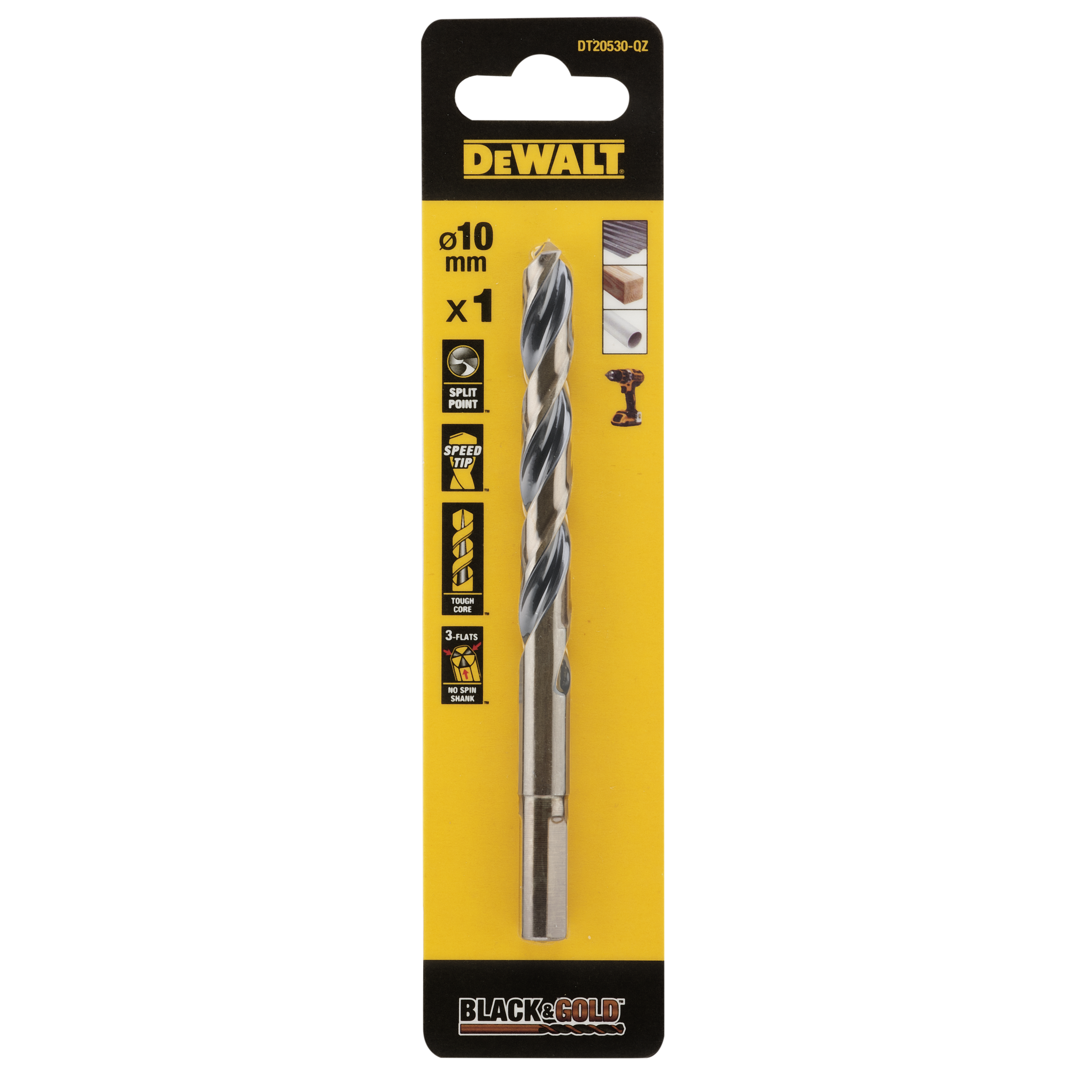 METALLIPORANTERÄ DEWALT BLACK GOLD DT20530 HSS 10MM
