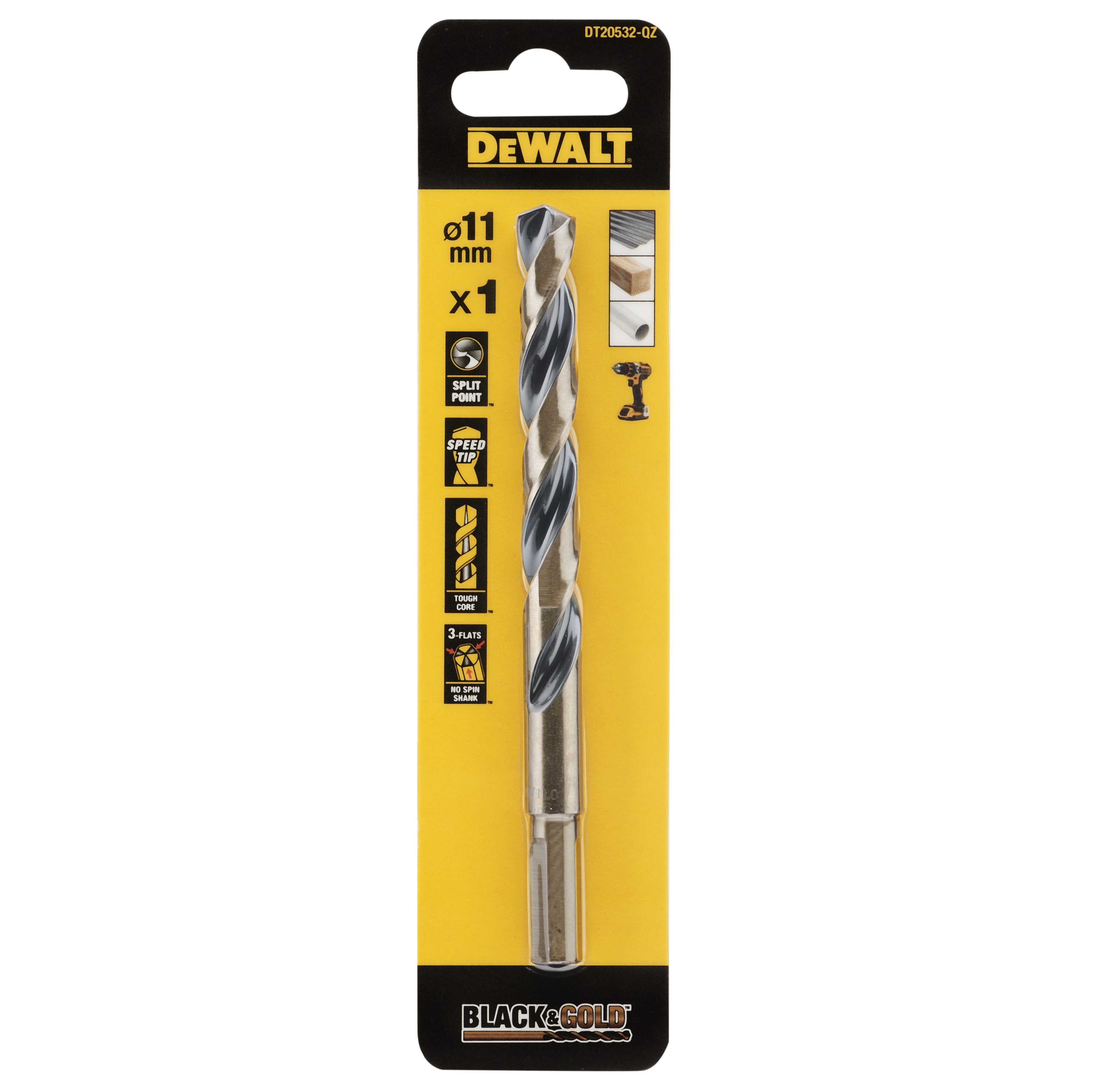 METALLIPORANTERÄ DEWALT BLACK GOLD DT20532 HSS 11MM