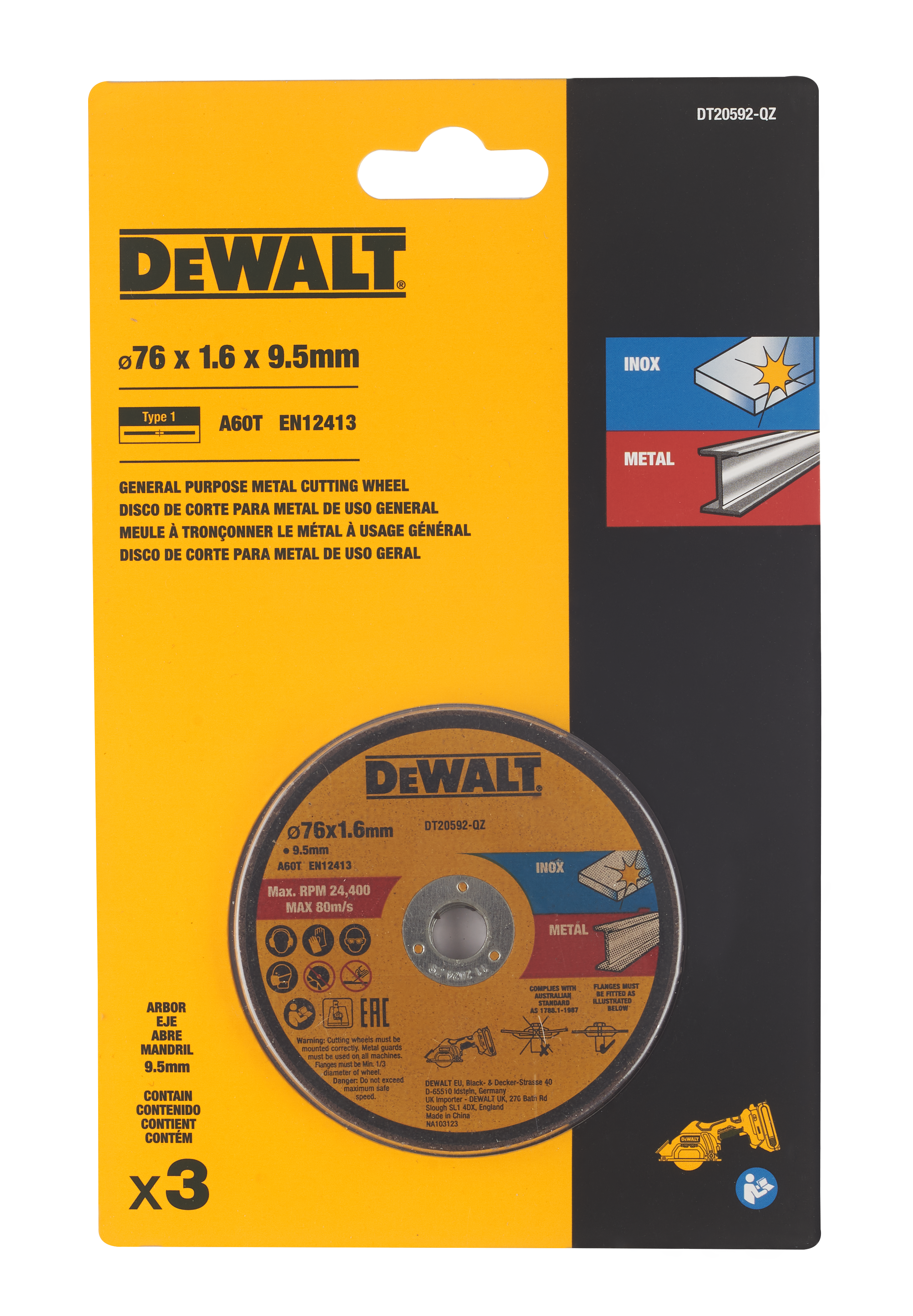 dewalt Abrasive cutting wheels dewalt 76mm 3 pcs