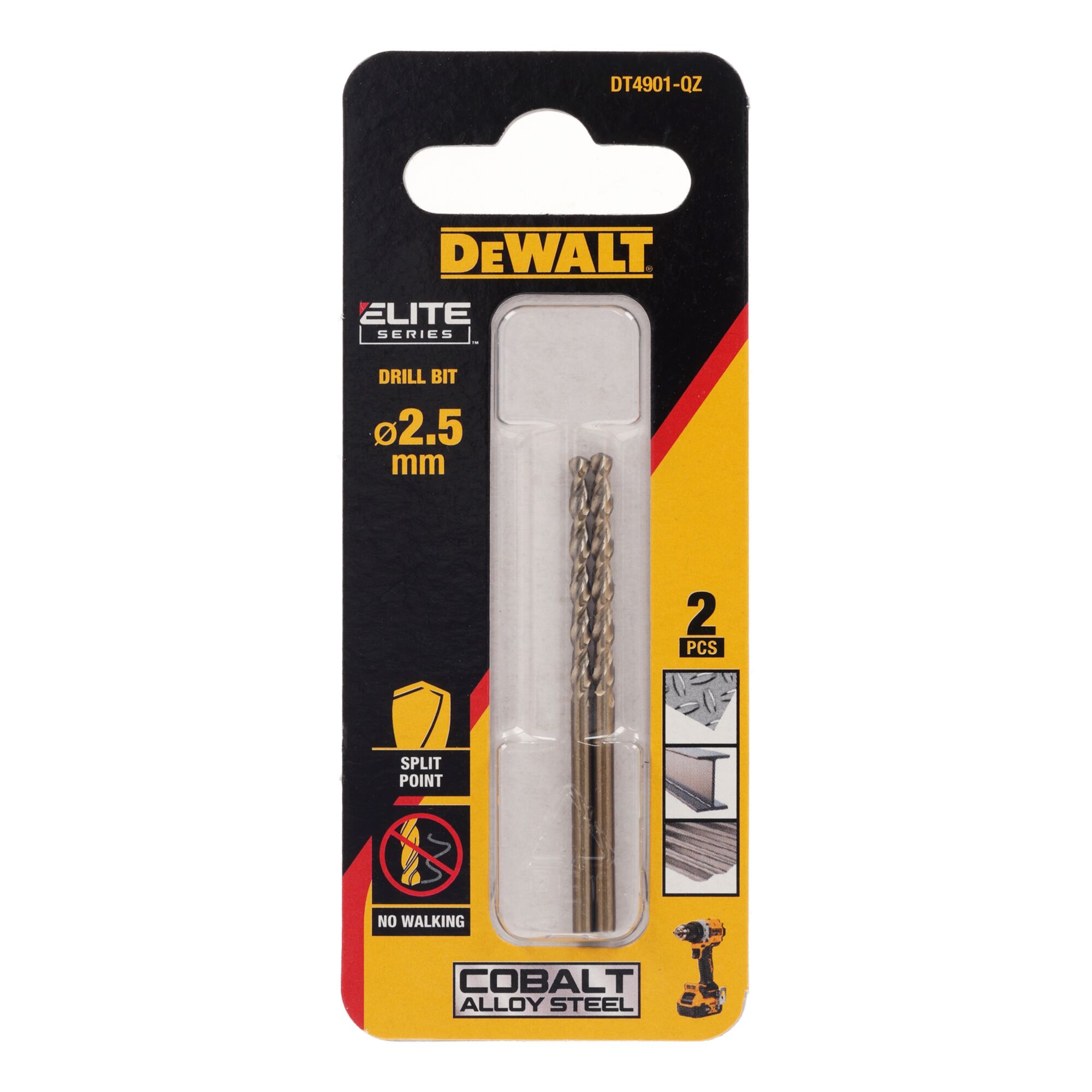 dewalt Metalliporanterä dewalt elite hss e koboltti 2,5mm 2kpl