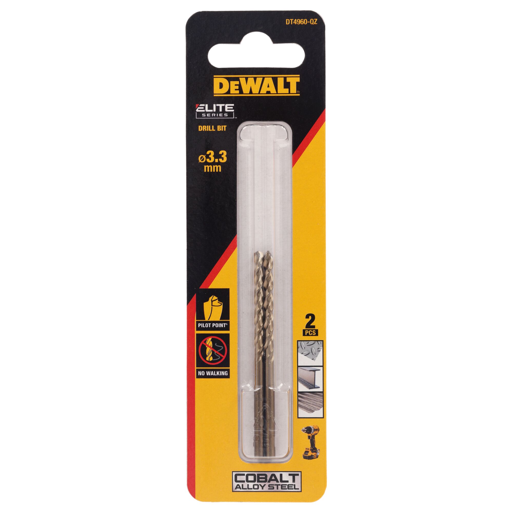 dewalt Metalliporanterä dewalt elite hss e koboltti 3,3mm 2kpl