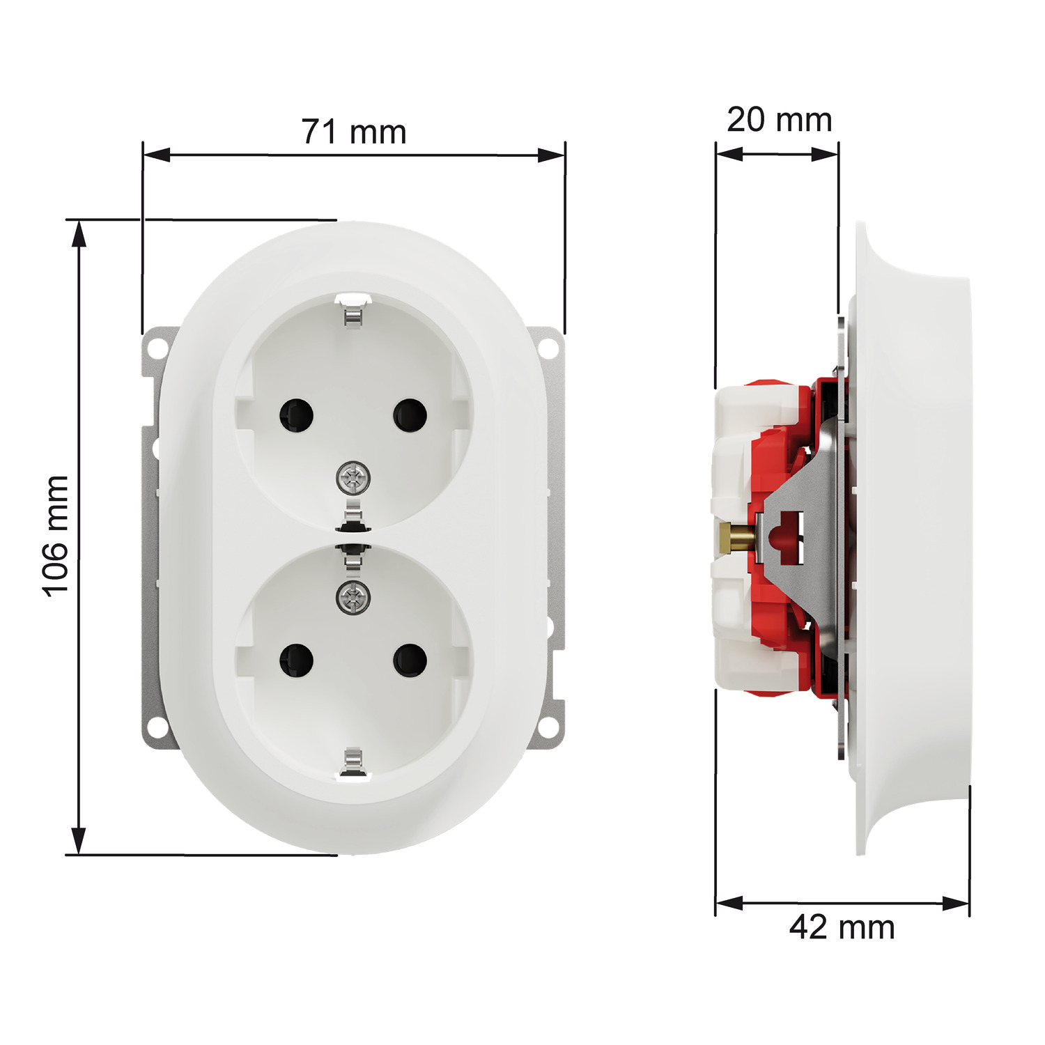 elko Socket-outlet elko one dso schuko c-plate screwless