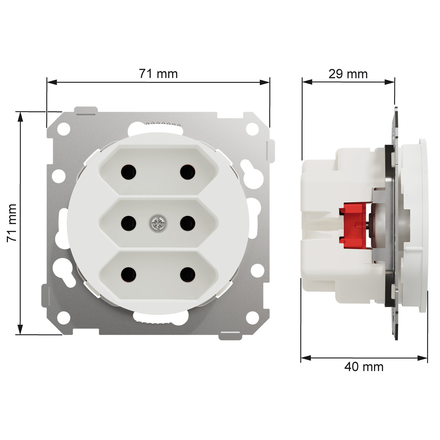 elko Socket-outlet elko one triple so euro screw