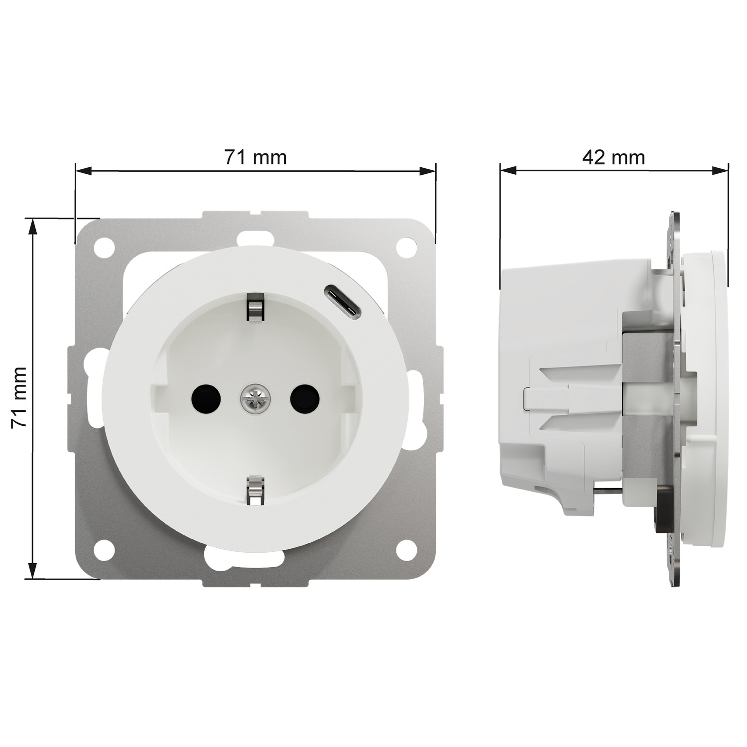 elko Socket outlet w usb elko one sso with 1x usb c pd charger