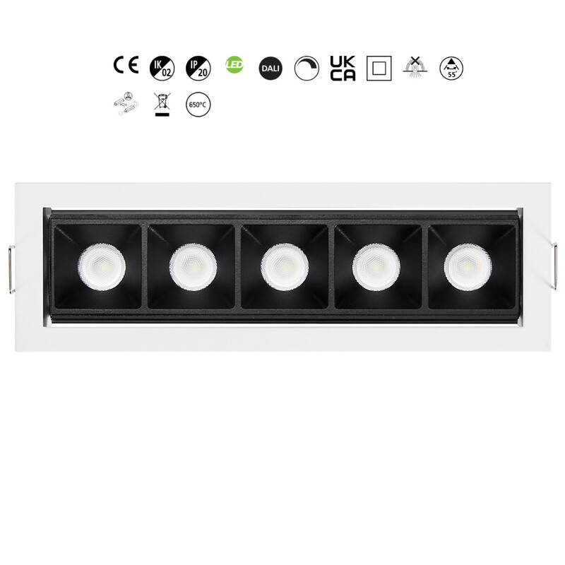 concord Downlight domino 5x 15w/930 850lm 55d dali