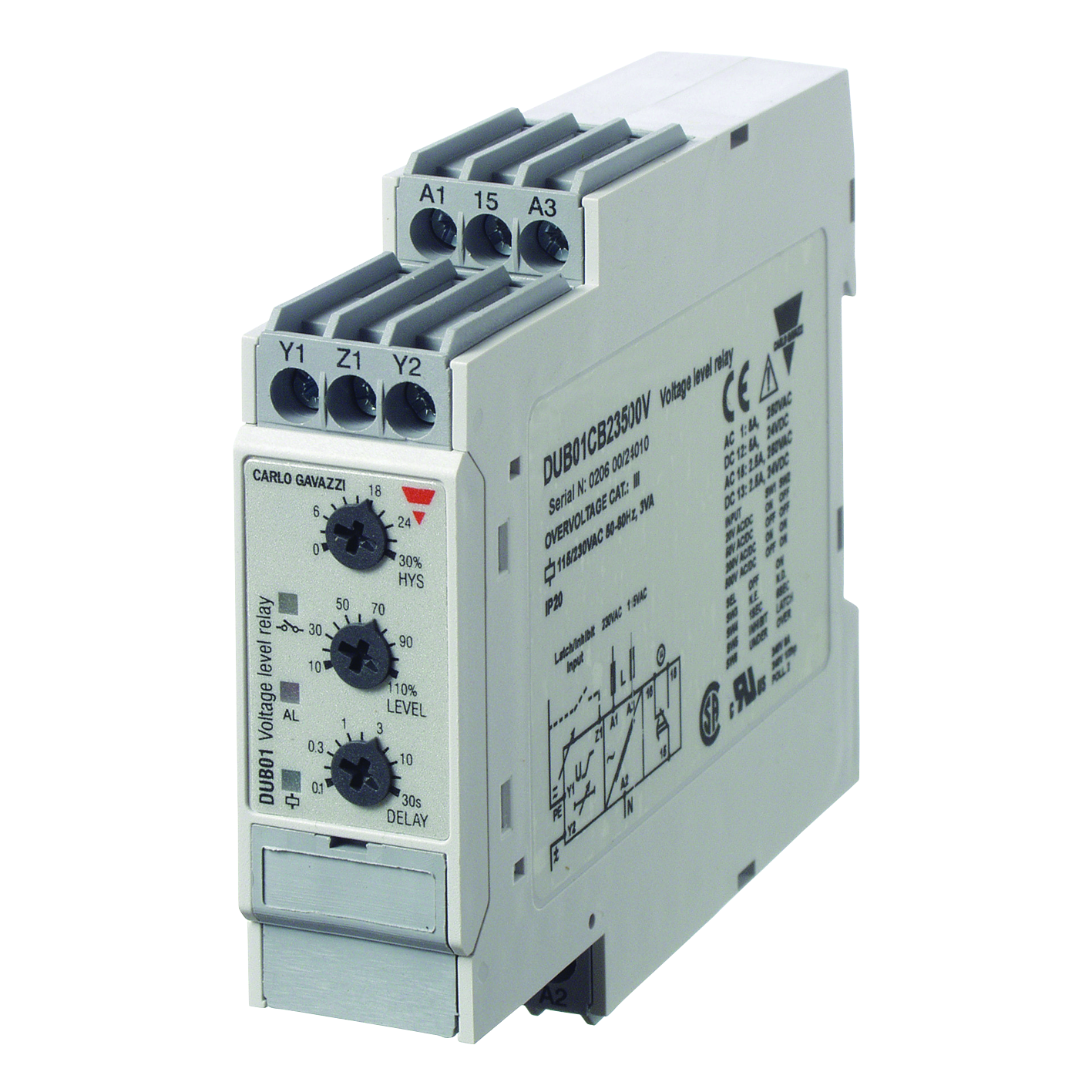 SPÄNNINGSRELÄ Ö/U 2-500V AC/DC