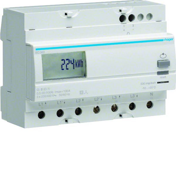 hager Energiamittari hager ec360 3v 100a imp. lk1