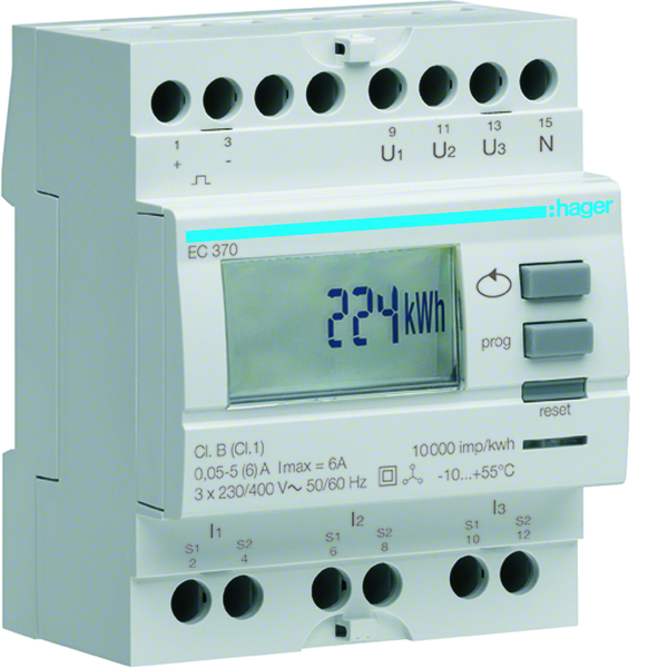 hager Energiamittari hager ec372 3v 2t virtam. imp. lk1