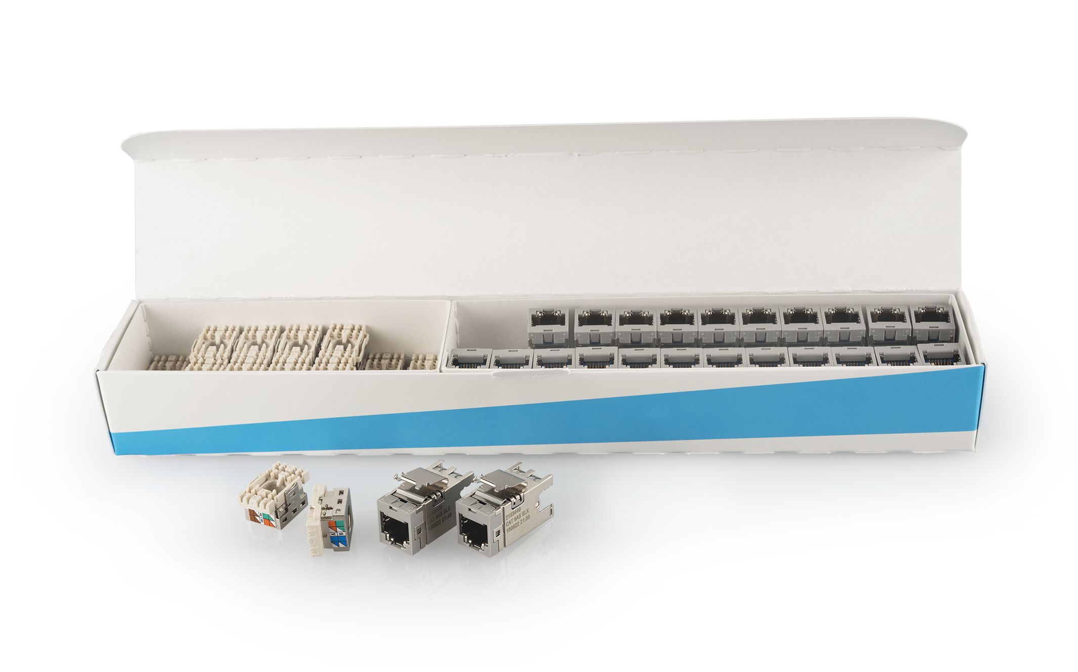 Kontakt Cat6A STP NET SLX ECO 24stk Grå