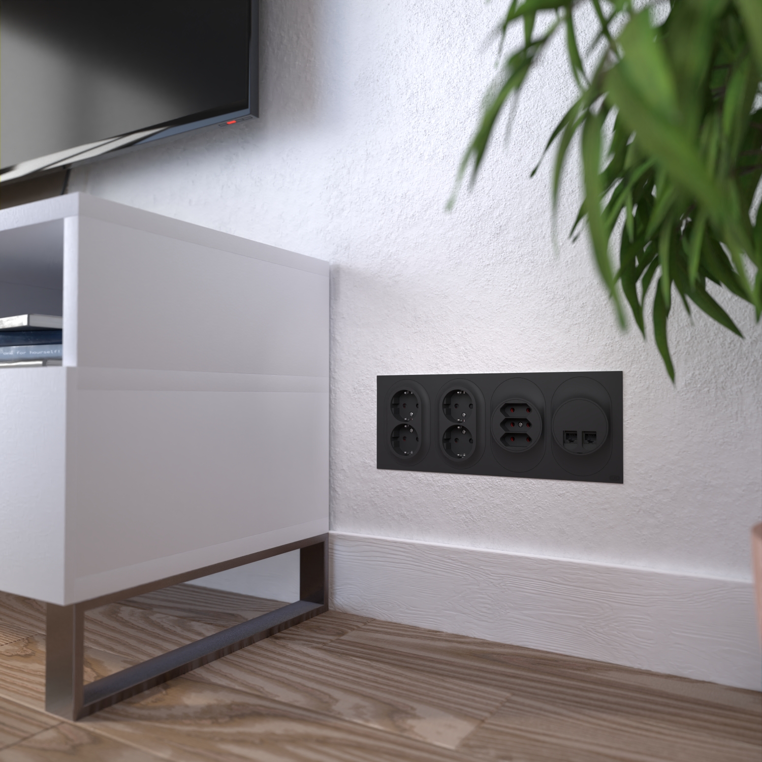schneider electric Elko one 3veis eurostikkontakt sort