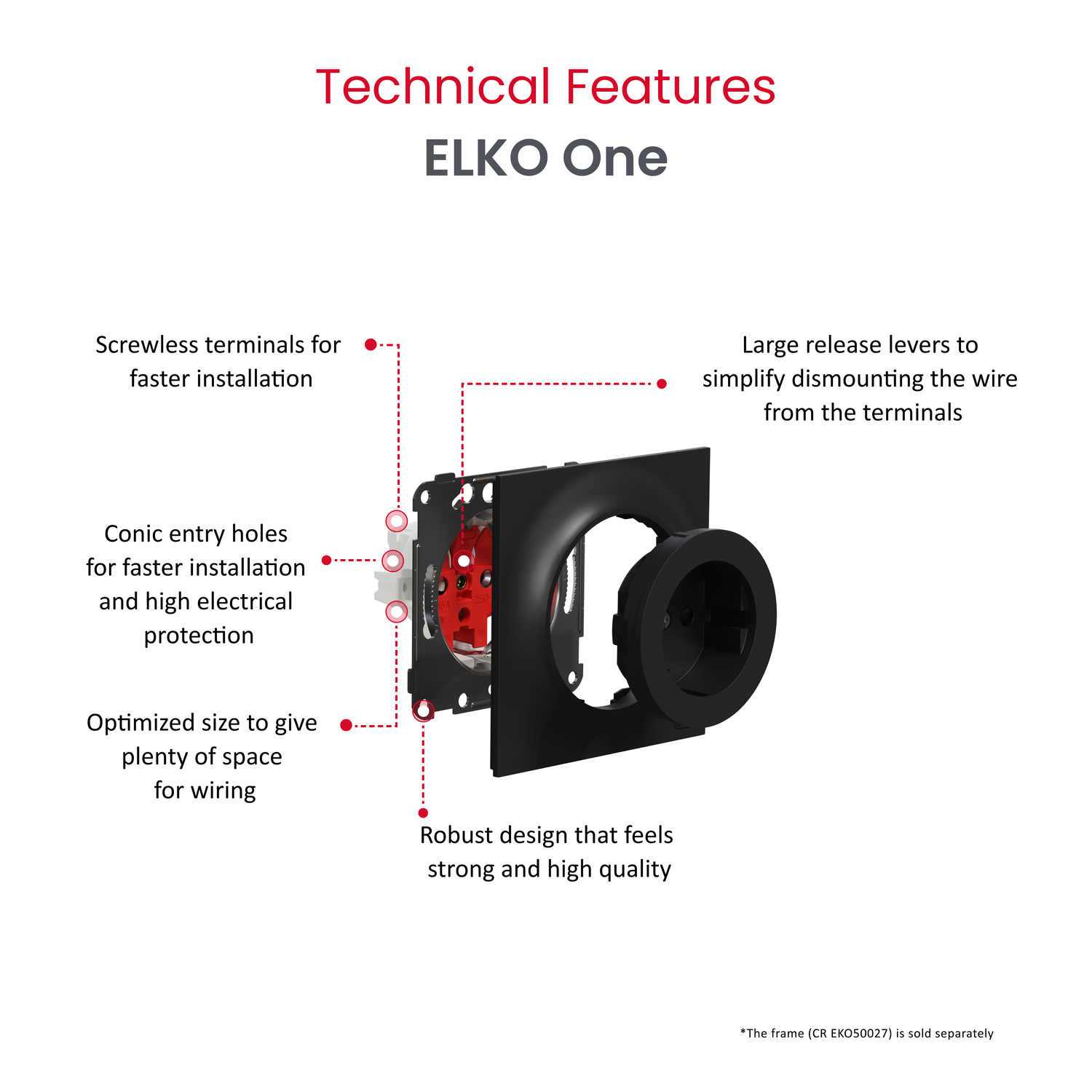 schneider electric Elko one enkel stikk med jord hklm sort