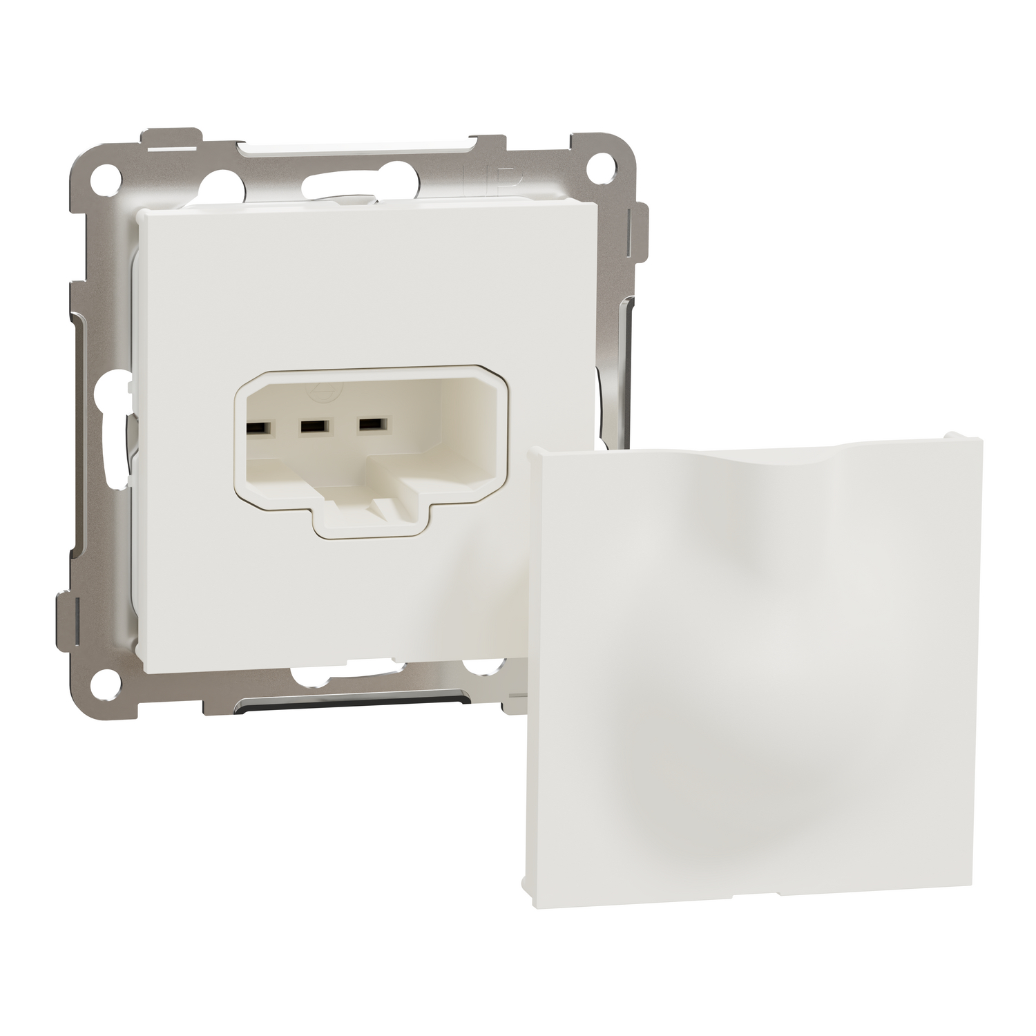 Plus/RS DCL vegguttak+plugg polarhvit