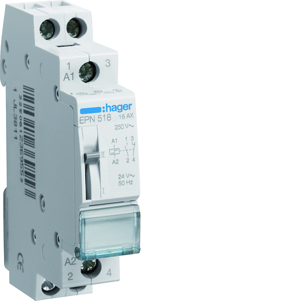 hager Impulsrele 24v 16a 1s+1ø epn518