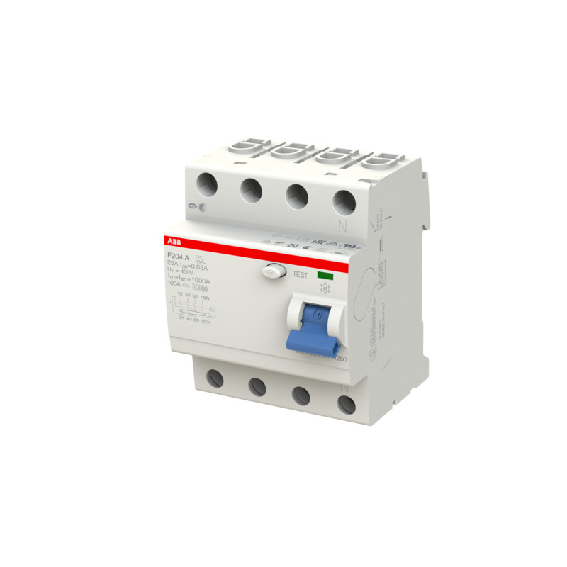 RESIDUAL CURRENT DEVICE F200 4-POLE 100A 30MA A