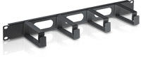 19" kabelføringspanel lang 1U plast sort