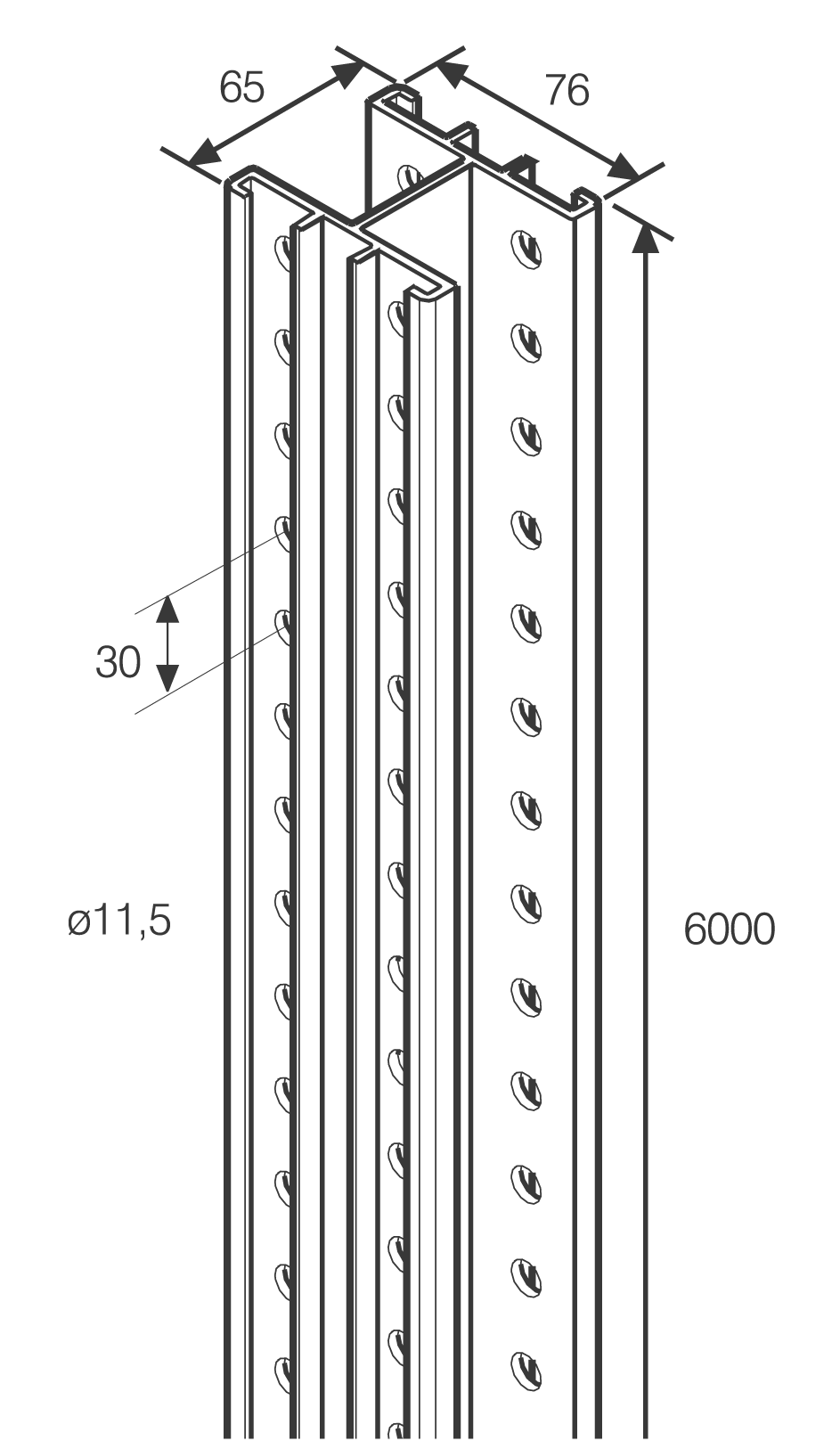 ensto Mounting rail nsb 17 ceiling rail
