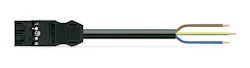 CONNECTION WIRE HF WINSTA PLUG/OPEN 3x1.5mm2, BLACK, 8m