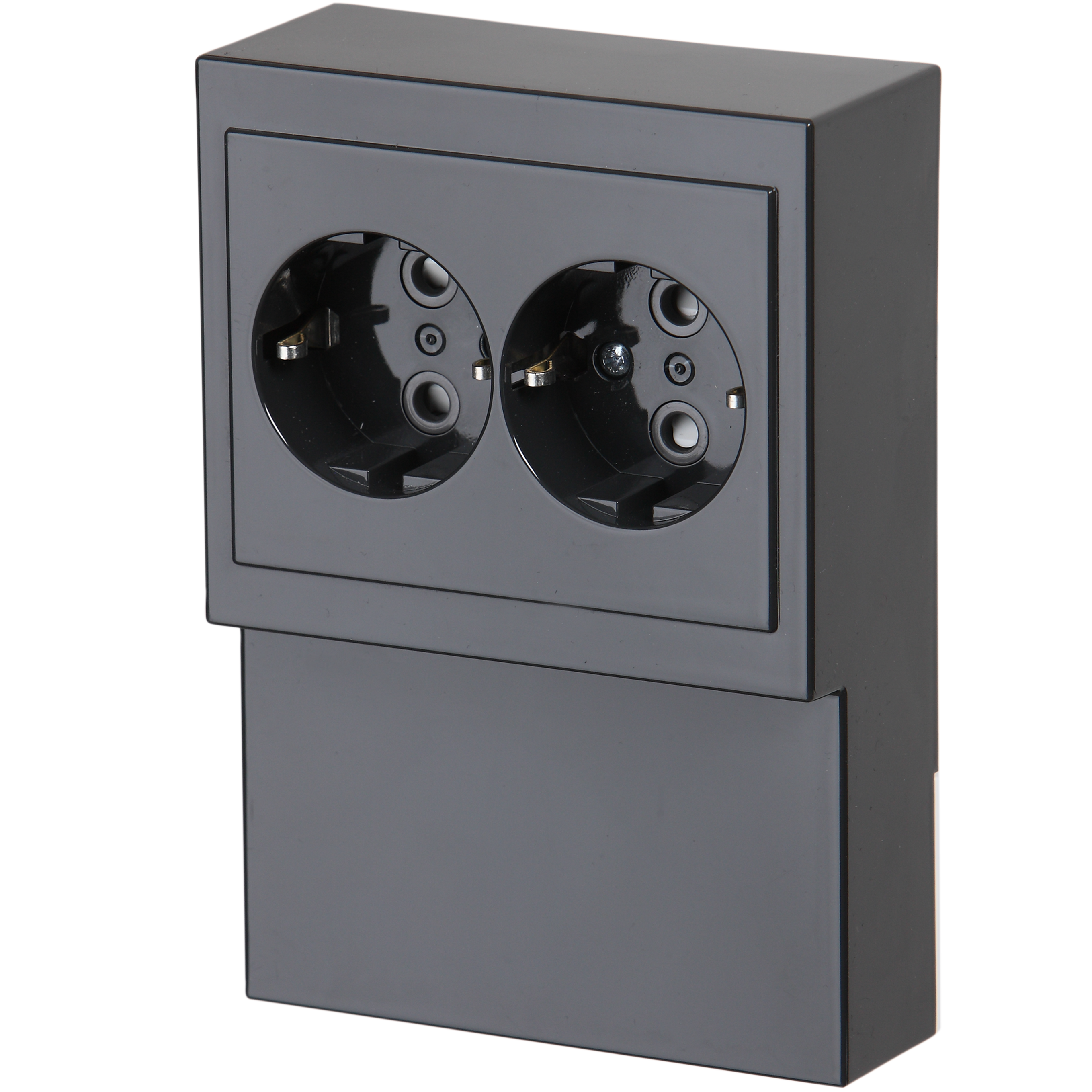 SOCKET OUTLET SCHUKO 2-G SCREWLESS LATH, ANT