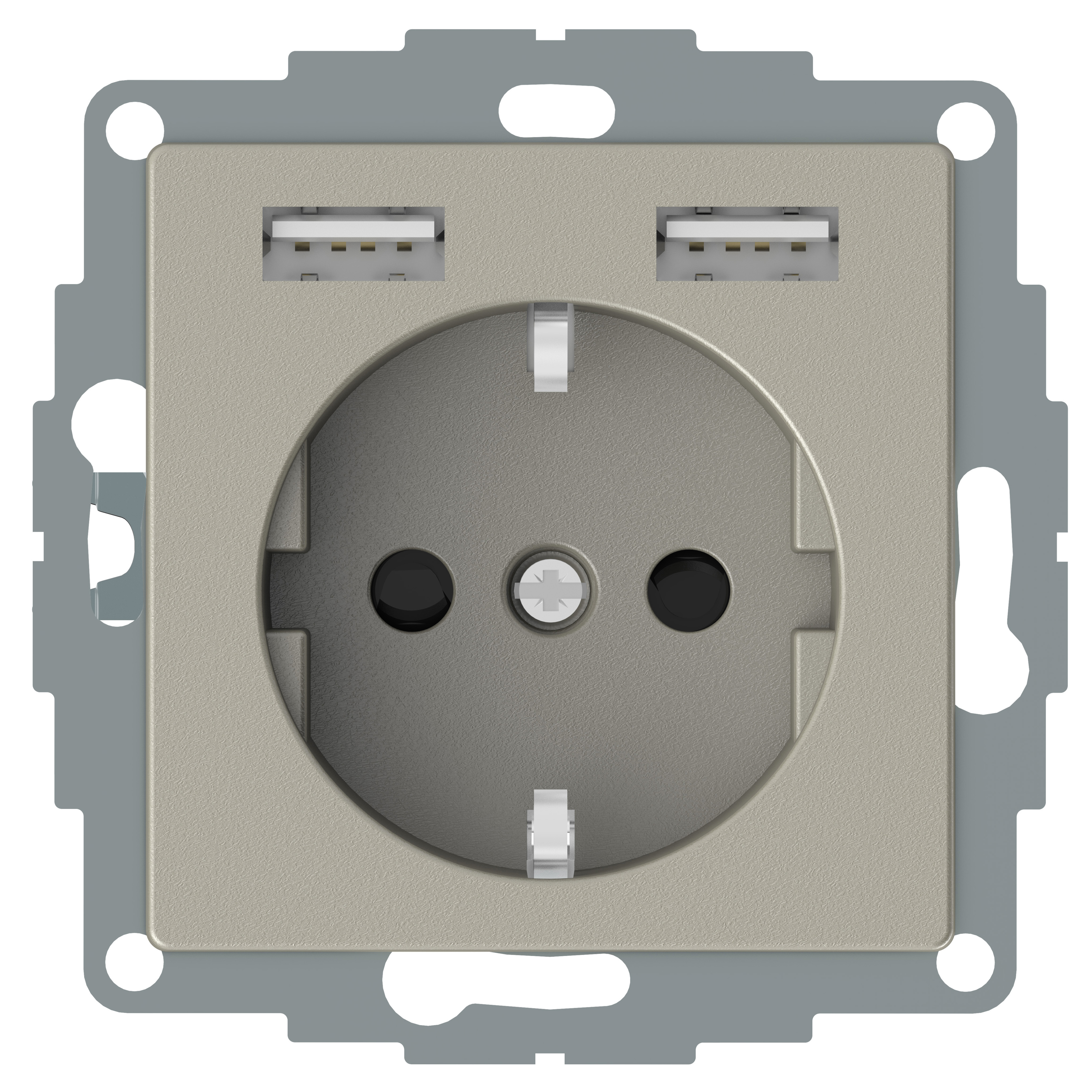schneider electric Pistorasia exxact 1-pr + 2x usb lataus 2,4 met