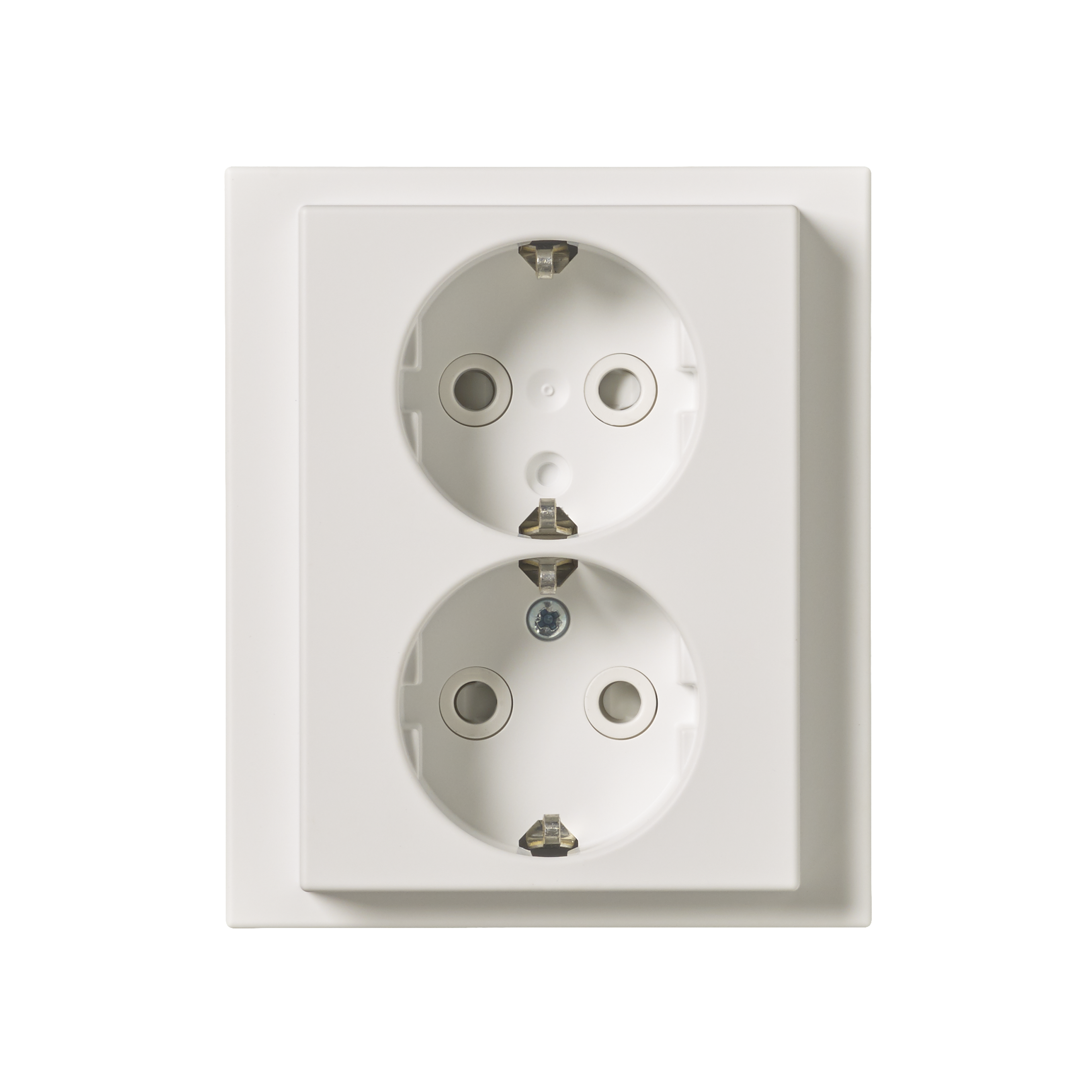 SOCKET OUTLET 2-VÄGS EARTHENED WHITE MATT
