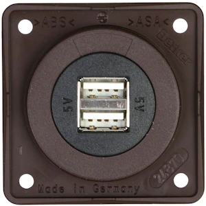 hager Usb socket outlet integro flow 2usb/3a/12vdc ur brown