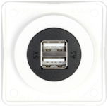 USB SOCKET OUTLET INTEGRO FLOW 2USB/3A/12VDC UR WHITE