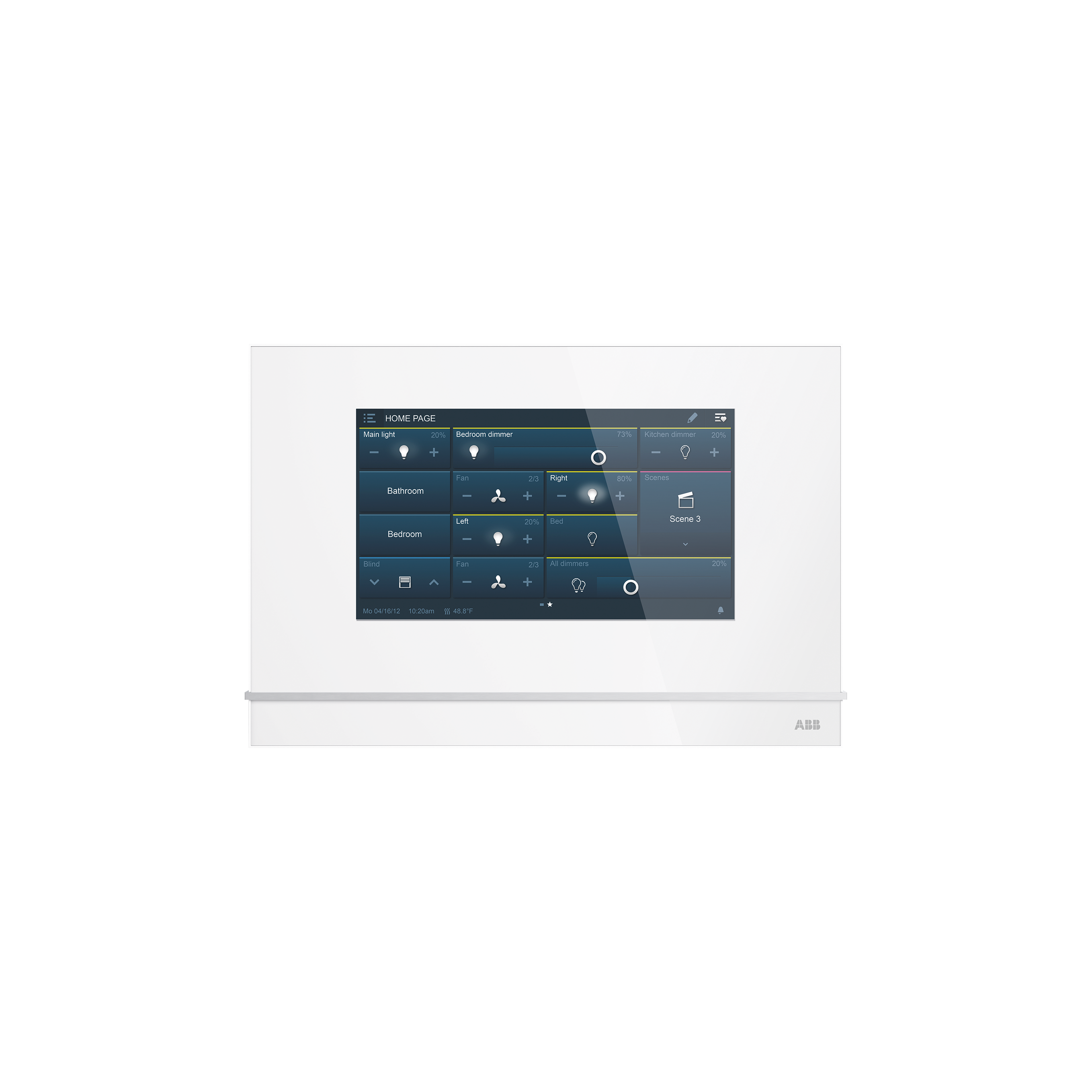 abb Pekskärm knx smarttouch 7, vit glas