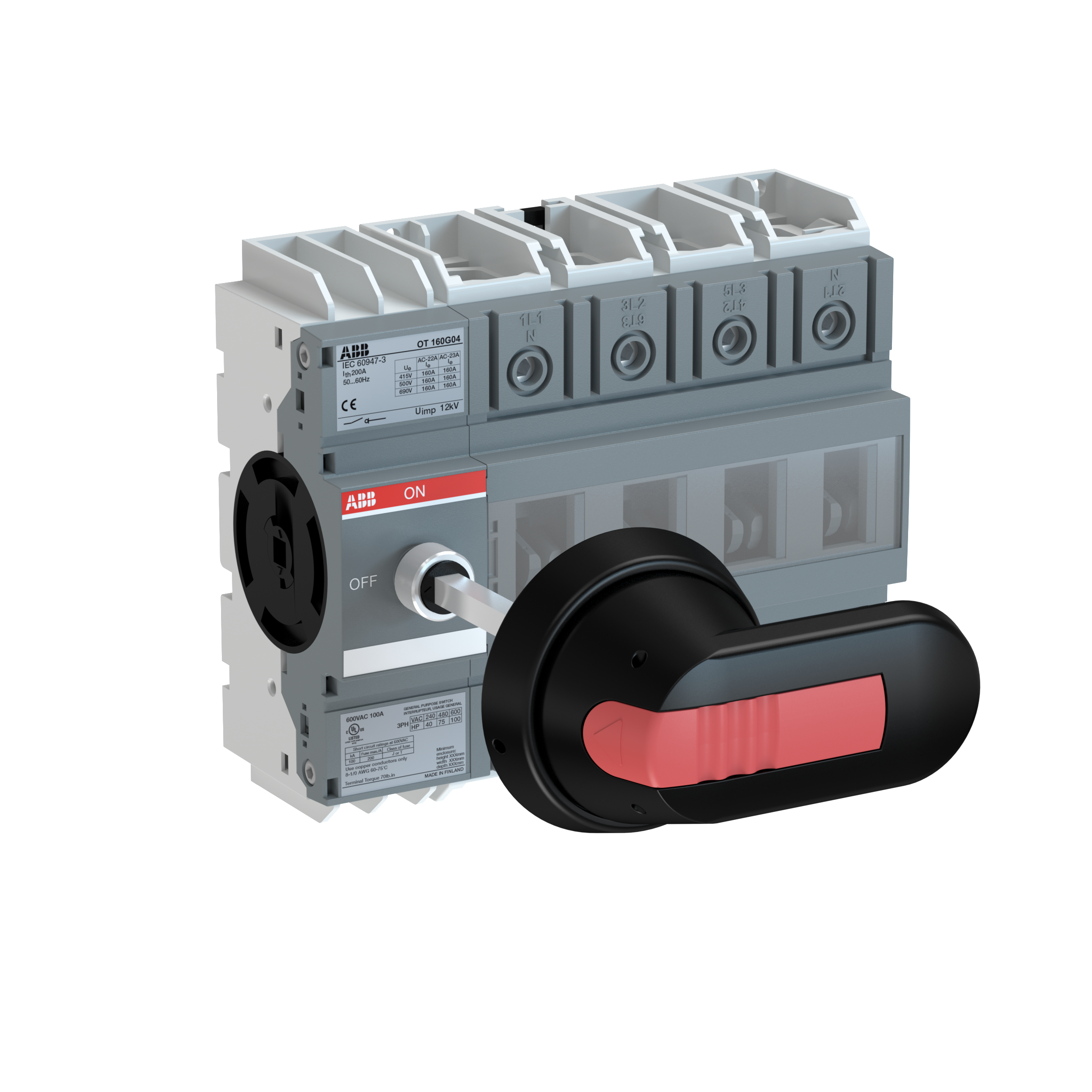 LASTBRYTARE MED VREDE 3-POLE 160A 690V AC-22A