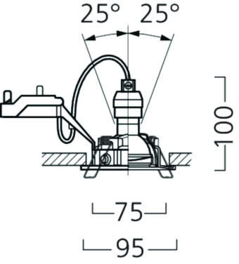 lumiance Downlight armatur 3001764 gu10 6w3k36°ip44vahimm