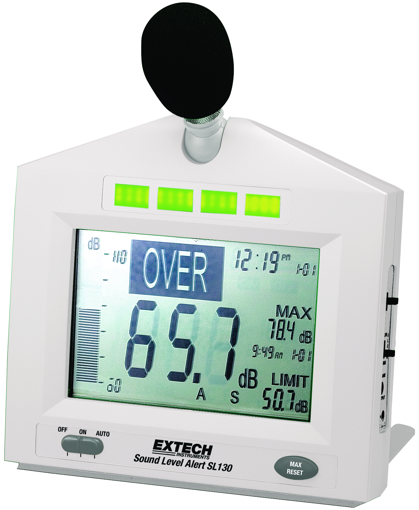 DECIBEL METER EXTECH SOUND LEVEL ALERT WITH ALARM